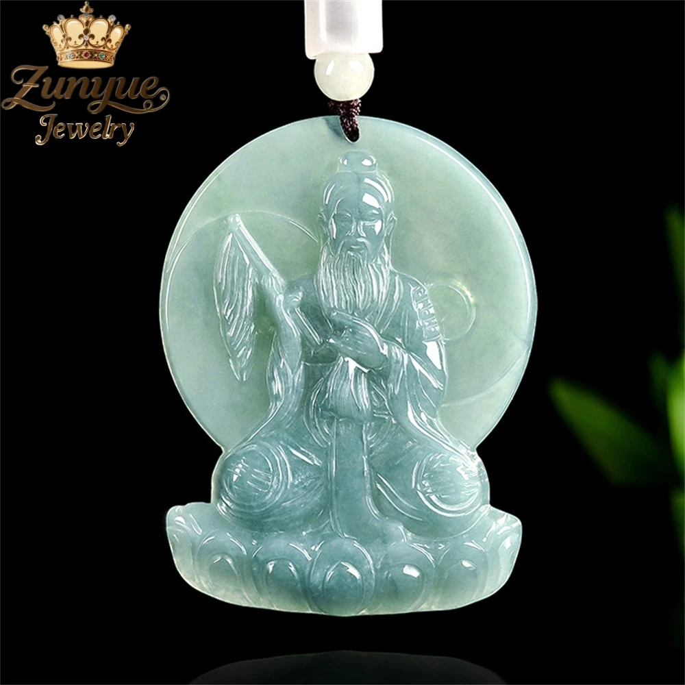 

Natural A-Grade Jadeite Blue Water Supreme Laojun Jade Pendant Luxury Quality Jewelry Fashion Jewelry Charms Exquisite Popular