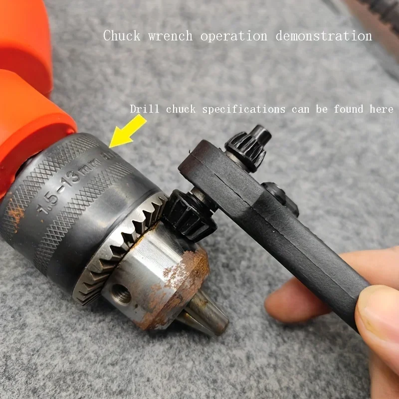 Two-in-one Electric Drill Chuck Key Wrench Labor-saving Ratchet Fast Disassembly Three-claw Key Accessories Hand Tools