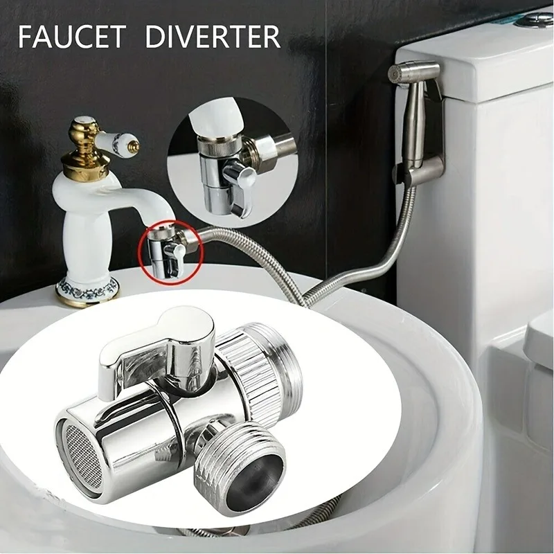 Switch Faucet Adapter Kitchen Sink Splitter Diverter Valve Water Tap Connector for Toilet Bidet Shower Bathroom Kitchen