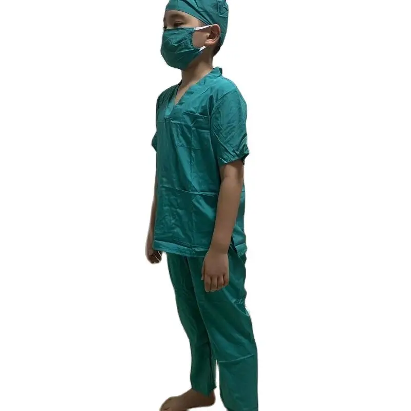 Children Surgical Uniform Kids Doctor\'s clothes Shirt Pants Coat Suit Kids Doctor Cosplay Halloween Costumes Party Birthday Gift