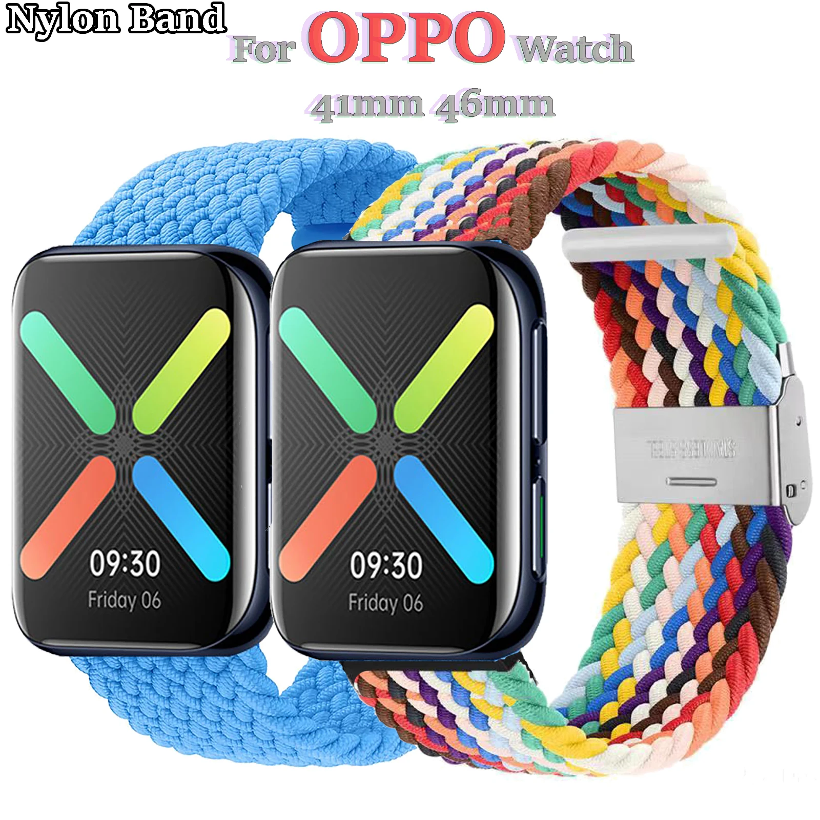 Nylon Armband für Oppo Uhr 41mm 46mm atmungsaktive geflochtene Armbänder Band für Oppo Uhren Armband Zubehör Ersatz