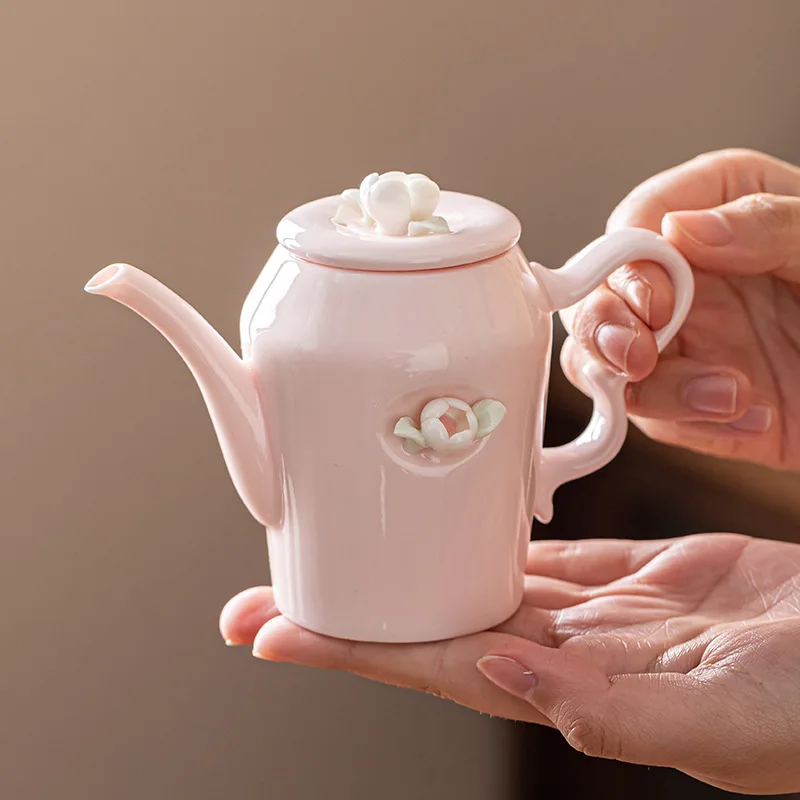 

Hand-squeezed flower beauty pot tea set tea set simple style hand-painted