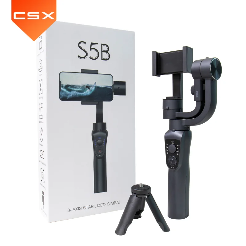 

S5B Estabilizador Camera Gimbal 3 Axis Handheld Stabilizer Smartphone Anti-shake 360 Rotation Gimbal Stabilizer with Tripod