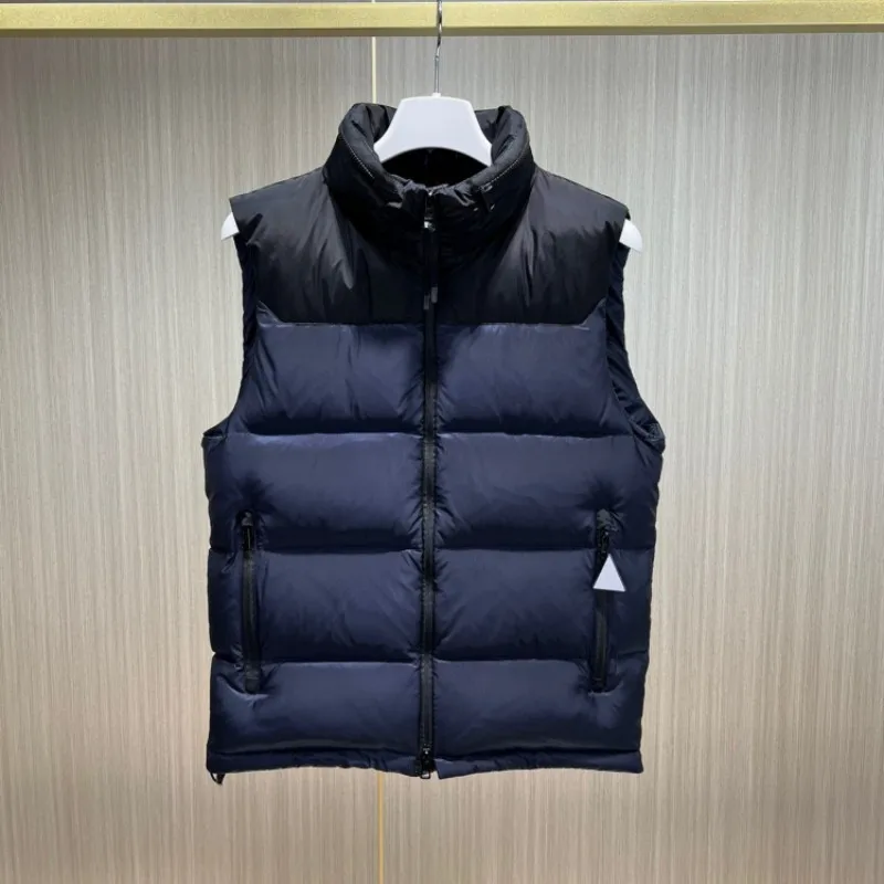 Chaleco de plumas con cuello levantado para hombre, chaqueta informal Y2K, gorra oculta, ropa de moda cálida, abrigo masculino de movimiento, Otoño e Invierno