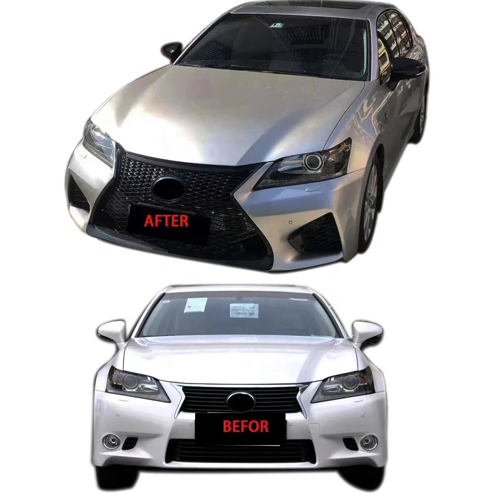 car front bumper for 2012 lexus GS to GSF  PP material  car bodykit for 2012 GS upgrade 16GSF front bumper grill