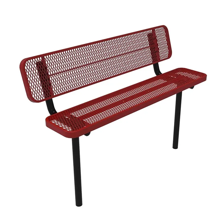 outdoor embedded expanded steel 6ft 8ft seat bench outside park leisure bench seating public garden patio simple bench chair