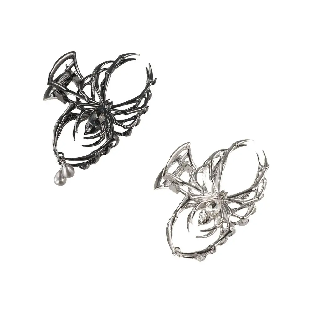 Creative Hollow Spider Hair Claw Pearl rhinestone Large Shark Clip Korean Style Headwear Metal Hair Claw Party - view 2