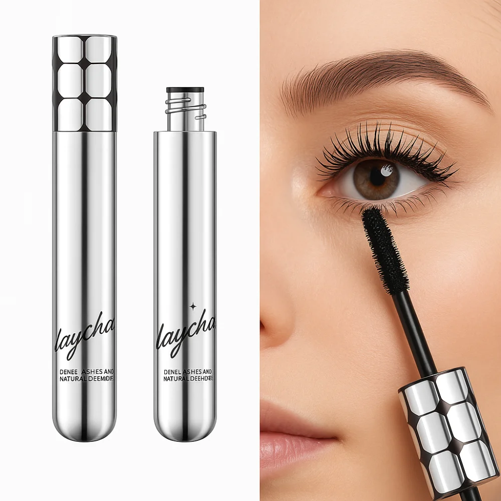 Mascara allungante a prova di sbavature Mascara arricciante impermeabile a lunga durata Allunga le ciglia Mascara riempitivo in fibra dall'aspetto naturale