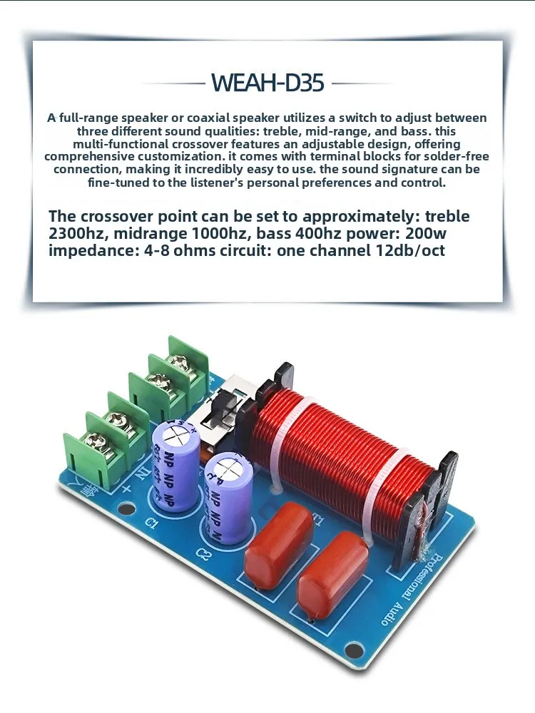 MW Audio 2 Stück Einstellbarer Koaxial-Lautsprecher-Frequenzweiche, Hi/Mid/Low Frequenzteiler für Professionelles Audio – Detail 5