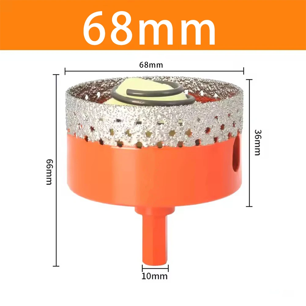1 Pc 18-68 Mm Diamantgesoldeerde Kern Droge Boor Voor Porseleinen Tegels Marmer Glas Graniet Gat cup Saw Cutter Accessoires Snijden