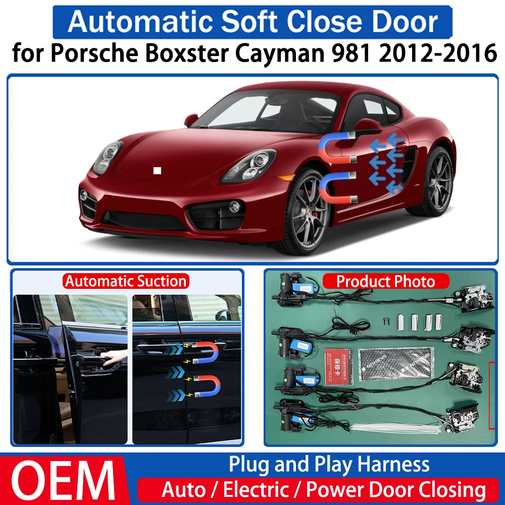 

for Porsche Boxster Cayman 981 2012-2016 Car OEM Automatic Soft Close Door Electric Suction Kit Auto Power Closing System