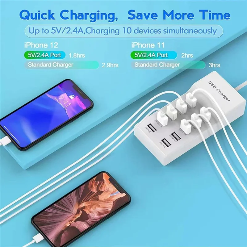 شاحن USB قاعدة شحن USB شاحن USB ذكي سطح المكتب USB شاحن سريع لأجهزة متعددة الاتحاد الأوروبي التوصيل