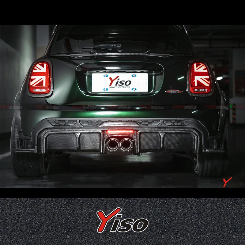 Suitable for MINI F55 F56 JCW Cooper S Modified encirclement Carbon fiber Aerodynamic kit YISO Rear Bumper Patch