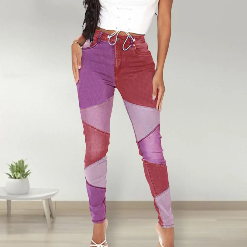 Pantalones vaqueros elásticos de cintura alta para mujer, vaqueros con bolsillo, botón y cremallera, ropa de calle