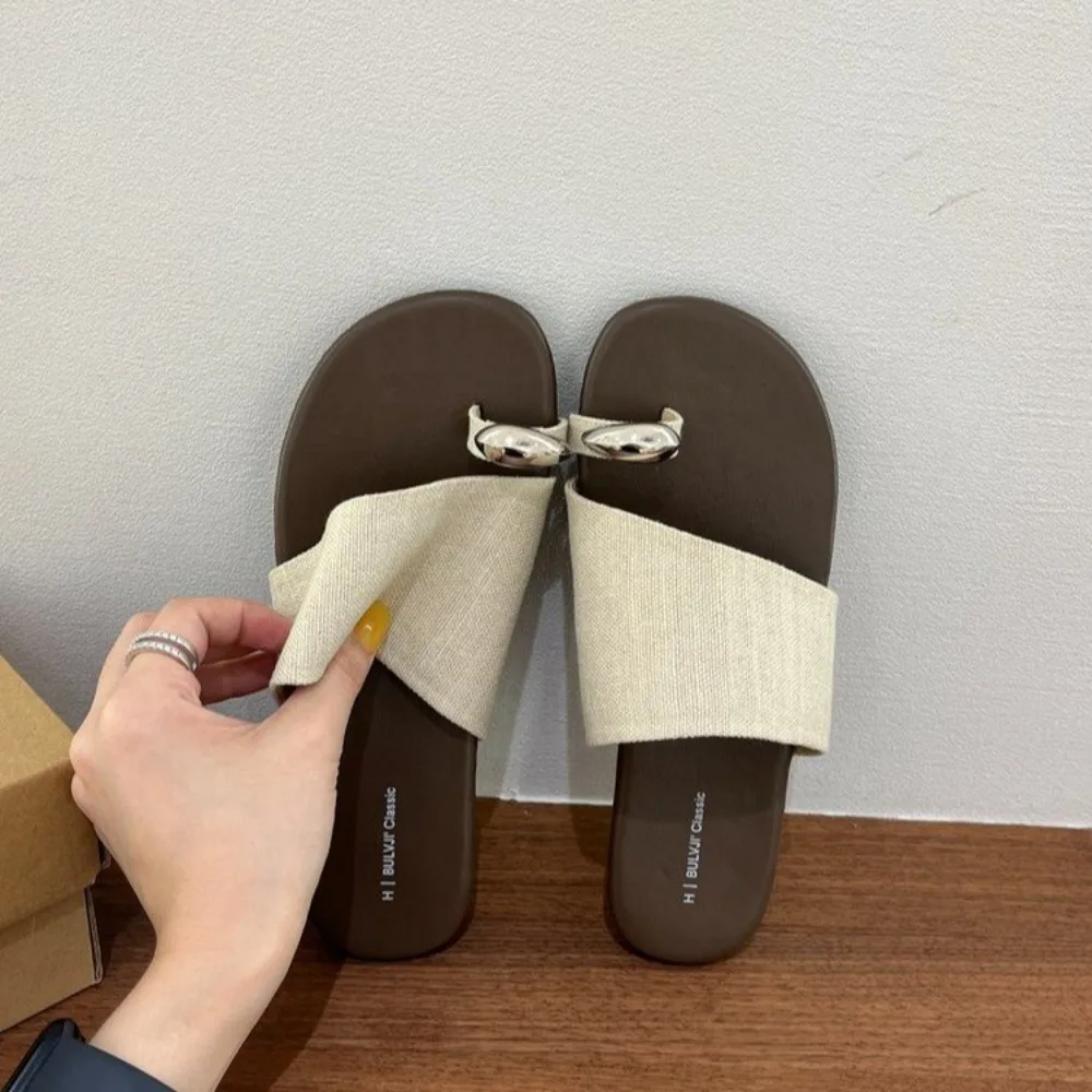 Summer Beach Vacation Women's Clip Toe Slippers Elegant Mix Colors Shoes Ladies Concise Gladiator Flats Slides Shoes