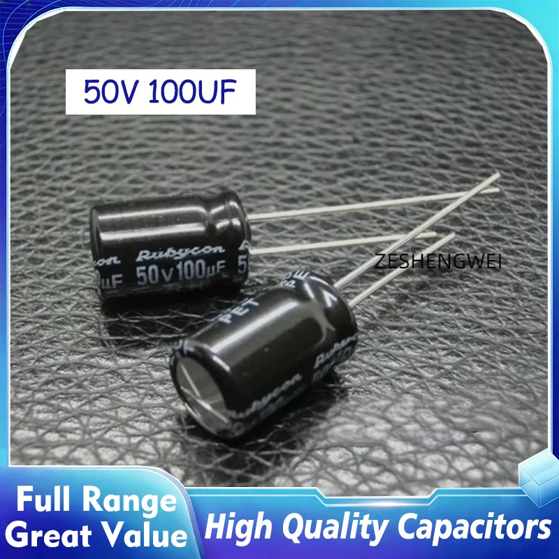 20PCS-100PCS 50V 100UF Original genuine goods Japanese Rubycon ZLH 50v100uF electrolytic capacitor 8*11.5