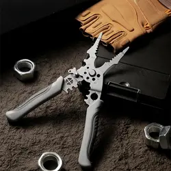 10-in-1 Professional Electrician Wire Stripper Pliers Heavy Duty Cable Cutting Crimping Tool Stainless Steel with Non-Slip Grip