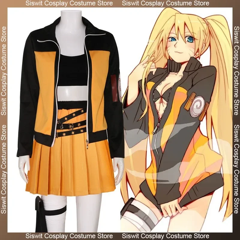 

Anime Uzumaki Cosplay Costume Women Uniform Sexy Suits Coat Clothing Accessories Set Game Carnival Party Dress Up Girl Outfits