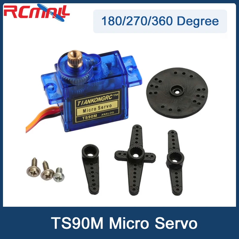 TS90M Micro Digital Servo Full Metal Gear 4.8V-6V 180/270/360 Degree for RC Car Airplane Model DIY Toys