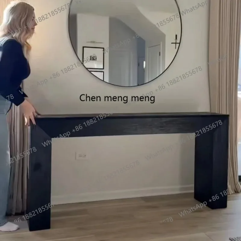 B06 Italian modern simple entrance table entry creativity, solid wood entrance table behind the sofa