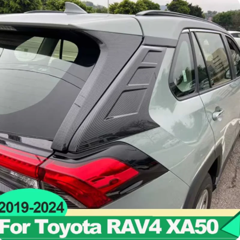 

Rear Windshield Side Spoiler Wing Covers Car Accessories Outer C-pillar Trim Stick Frame For Toyota Rav4 2019 -2023