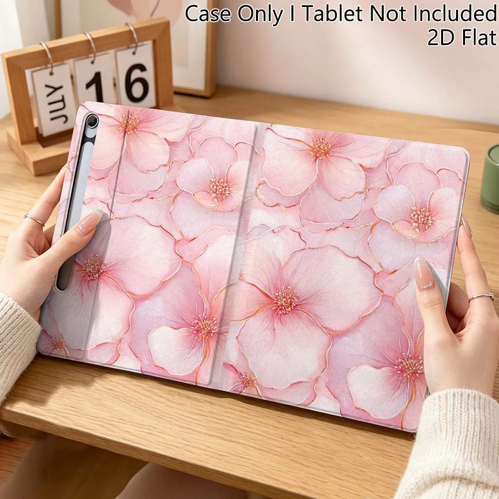 

Luxury Flower Art Hot For Samsung Galaxy Tab S10 S9 S8 S7 FE Lite Soft Flexible Support Tablet Case Gift