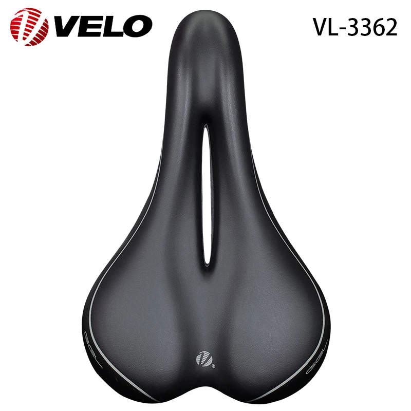 VELO VL-3362 Silica Gel PU Thicken Zone Cut Hollow Breathable Comfortable Road Bike MTB Bicycle Saddle Cushion Cycling Parts