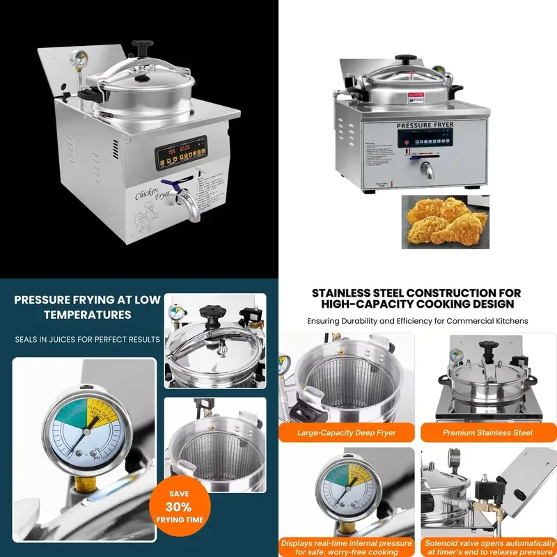 2026 Hot！ Commercial Chicken Frying Machine New Electric Pressure Fryer and Cooker Popcorn Chicken Frying Machine