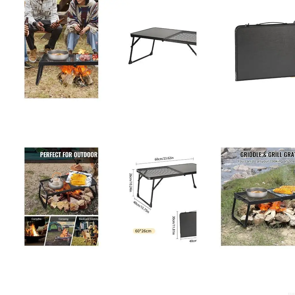 Outdoor Half Mesh Folding Table for Cooking, Hiking Outdoor Small Table KXRE