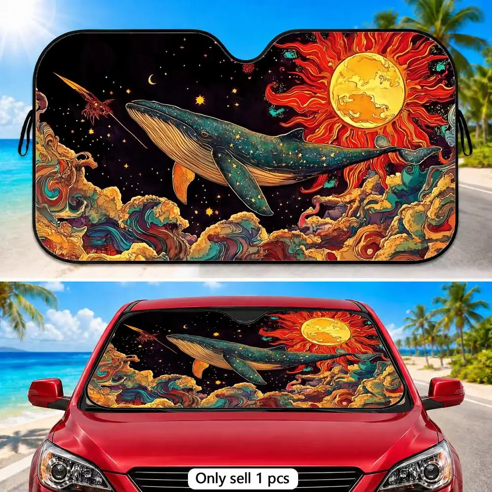 

Hyper-Realistic Nature Sun Visor Reusable Foldable Aluminum Foil Sunshade UV Heat Insulation Cover for Car Front Windshield