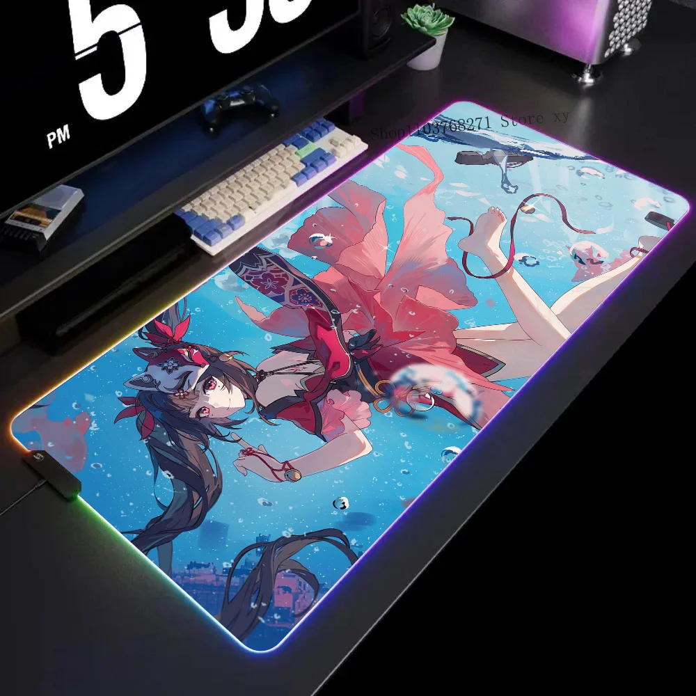 

Sparkle Honkai Star Rail Mousepad XXL RGB Gaming Mouse Pads HD Black Gamer Accessories Large LED