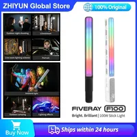 Zhiyun FIVERAY F100 RGB Video led Light Wand Stick 100W P 2700K-6200K Handle Lamp For Youtube Live Streaming PhotographyTiktok