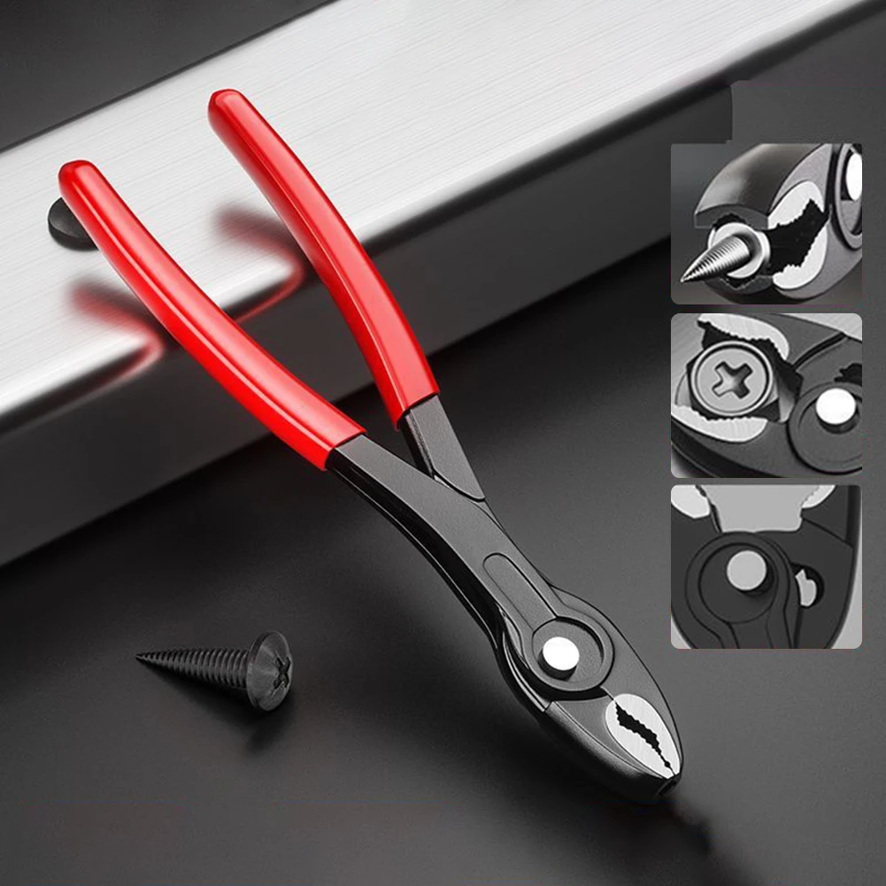 8-Inch Carp Pliers 5-Speed Adjustable Sliding Teeth Screws Rusty Nail Remover Screws Pliers Large Opening Wire Drawing Tool