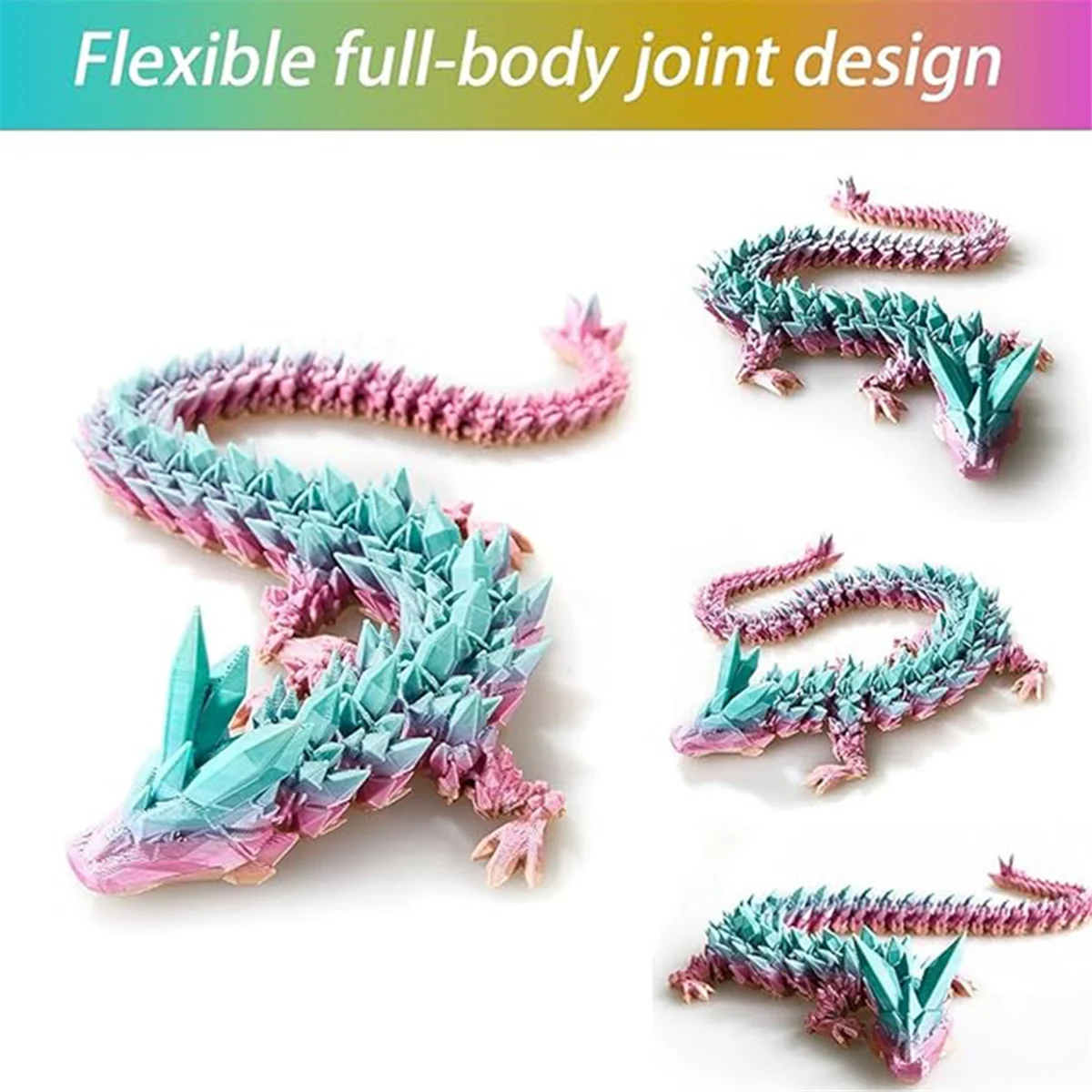 ABMO 30 سنتيمتر التنين المنقولة زخرفة مع المفاصل التنين زخرفة الإجهاد تقليل سطح المكتب لعبة حلية