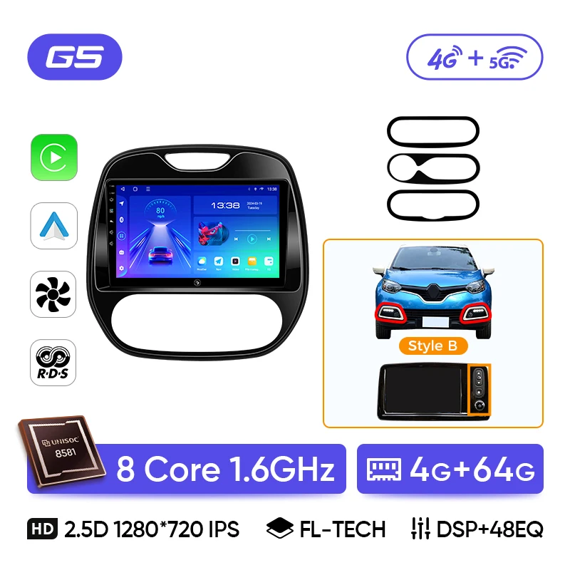 Ainavi Android 13 Autoradio Voor Renault Captur CLIO Samsung QM3 2014-2020 Kaptur Auto Multimedia Draadloze Carplay Android auto