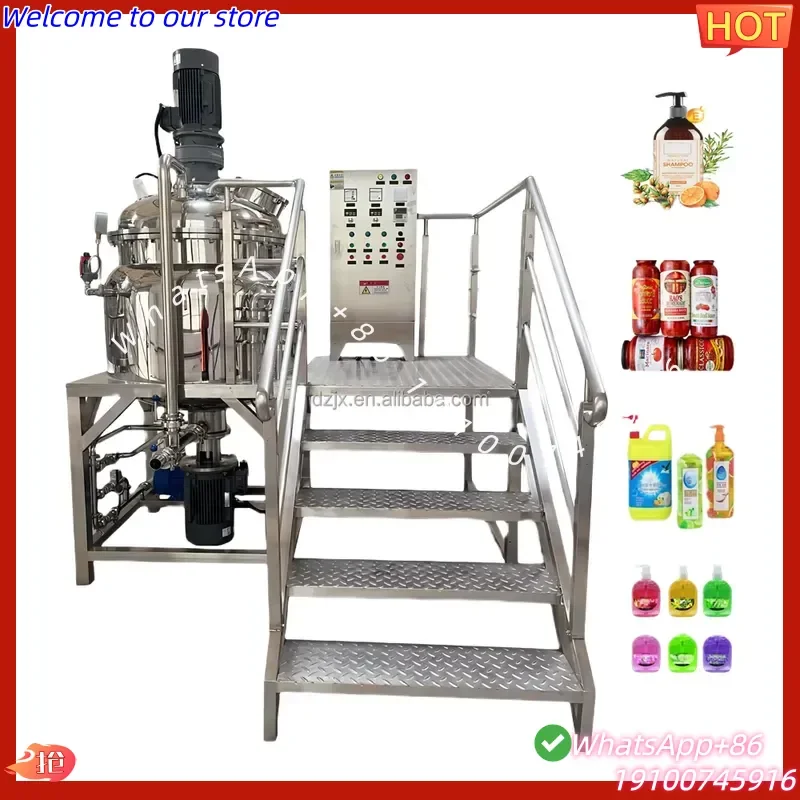 2026Hot DZJX Thinner Slurry Double Jacket Emulsifier tank with High Shear Mixer Homogenizer for Mayonnaise 150 l 300 Litro