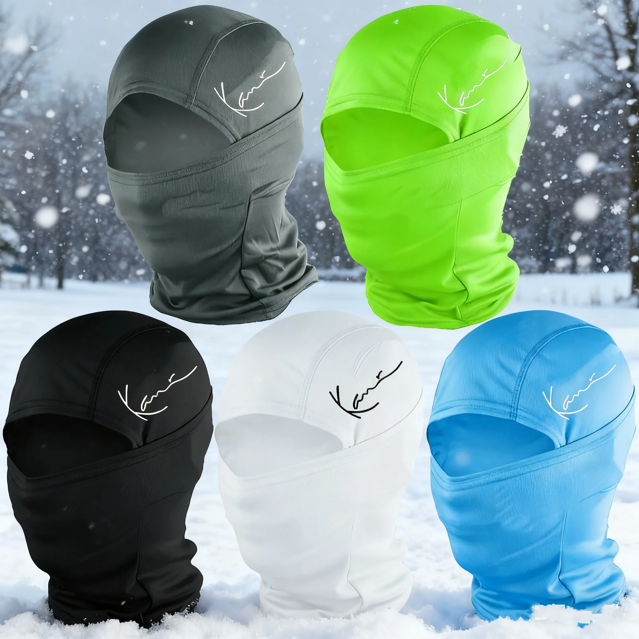 1/2/5 PC Warm Camick Logo Balaclava - A Trendy Streetwear Suitable for Cold Winters, Outdoor Adventures, and Motorcycle Riding