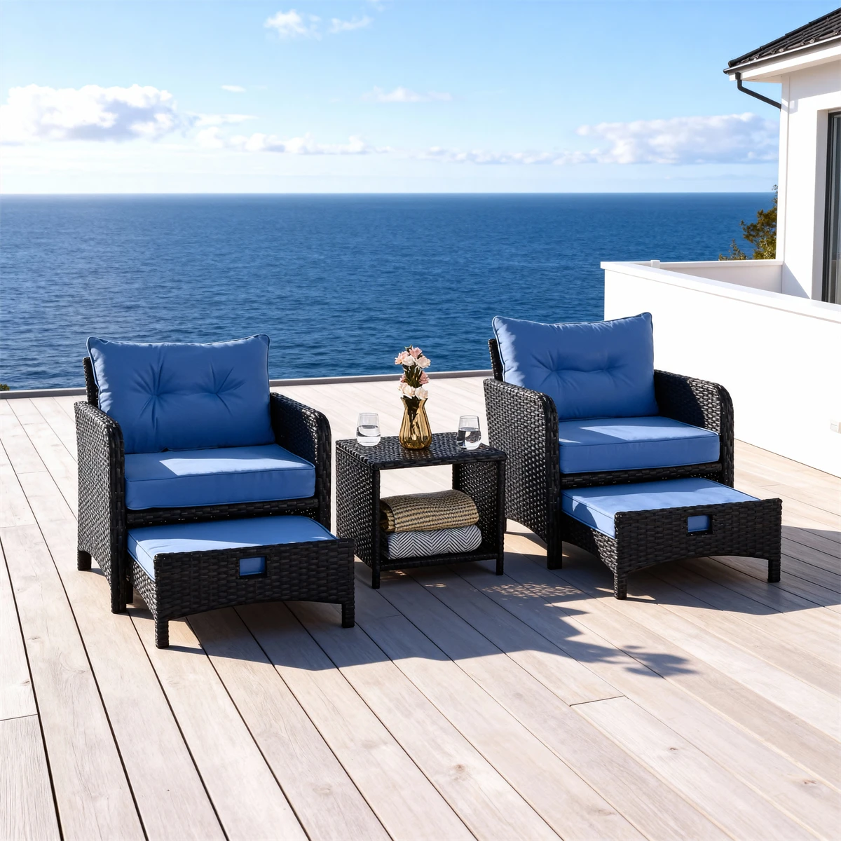 Rattan Lounge Set - Conjunto de Muebles de Ratán para