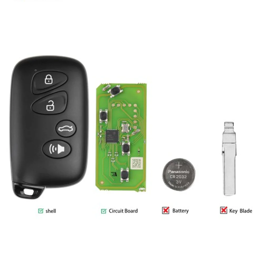 5/10 Pcs XSTO03EN XM38 Xhorse XS Smart Remote Key VVDI Car Key All-in-one Universal TOY.T 4 Buttons For Toyota