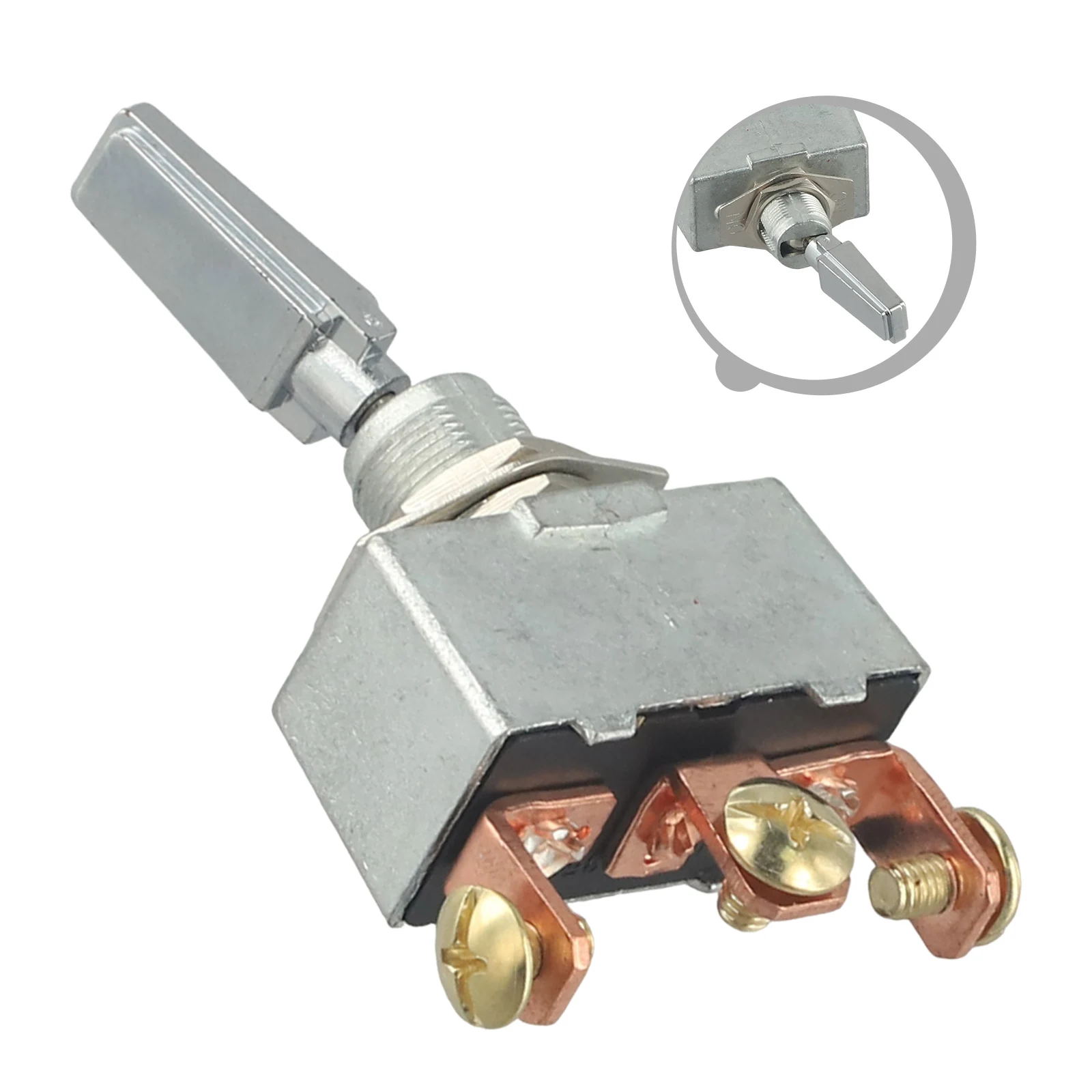 

3 Way Toggle Switch 50A 12V DC Toggle Switch Sleek Look Chrome Finish Metal Contact Material Multiple Outlets Sliver