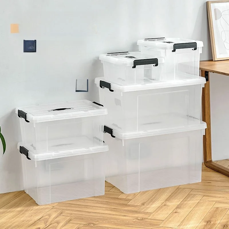 

Thiened Large Transparent Plastic Storage Box Waterproof Moisture Proof Handheld Organizer Box Home Storage Solution