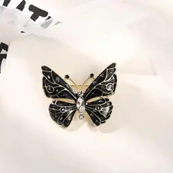 New Shell Butterfly Pins for Women Unisex Glass Insect Brooches Event Party Backpack Decoration Clothes Accessories