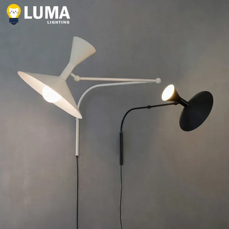 الرجعية الصناعية سوينغ الذراع الجدار الشمعدان الحديثة مصمم مصباح معدني لغرفة المعيشة غرفة نوم السرير غرفة الدراسة تركيبة إضاءة