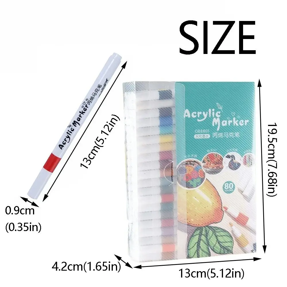 ชุดปากกาอะคริลิค 80 สี หัวแหลม ปากกาสีน้ำ สำหรับงานศิลปะ ปลอดสารพิษ ใช้ได้กับเด็ก ระบายสี วาดภาพ กราฟฟิตี