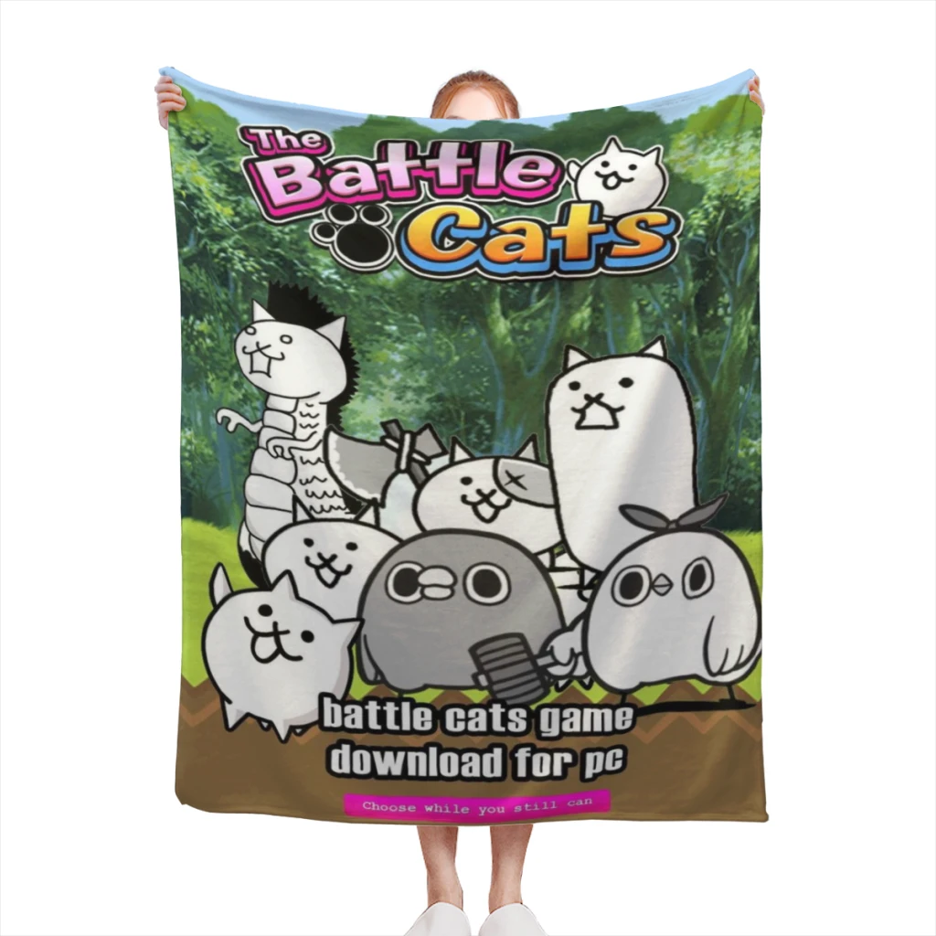 Hot Game Battle Cats Comfortable Flanne Blanket Fluffy Soft Bedroom Decor Sofa Blankets Comforter Home and Decoration