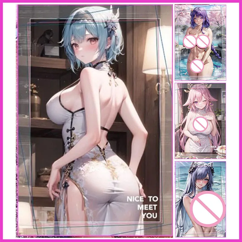 

Аниме «История богини», редкая фольга, преломление, коллекционные карты Eula Raiden Shogun Yae Miko, игрушки для мальчиков, подарок на день рождения