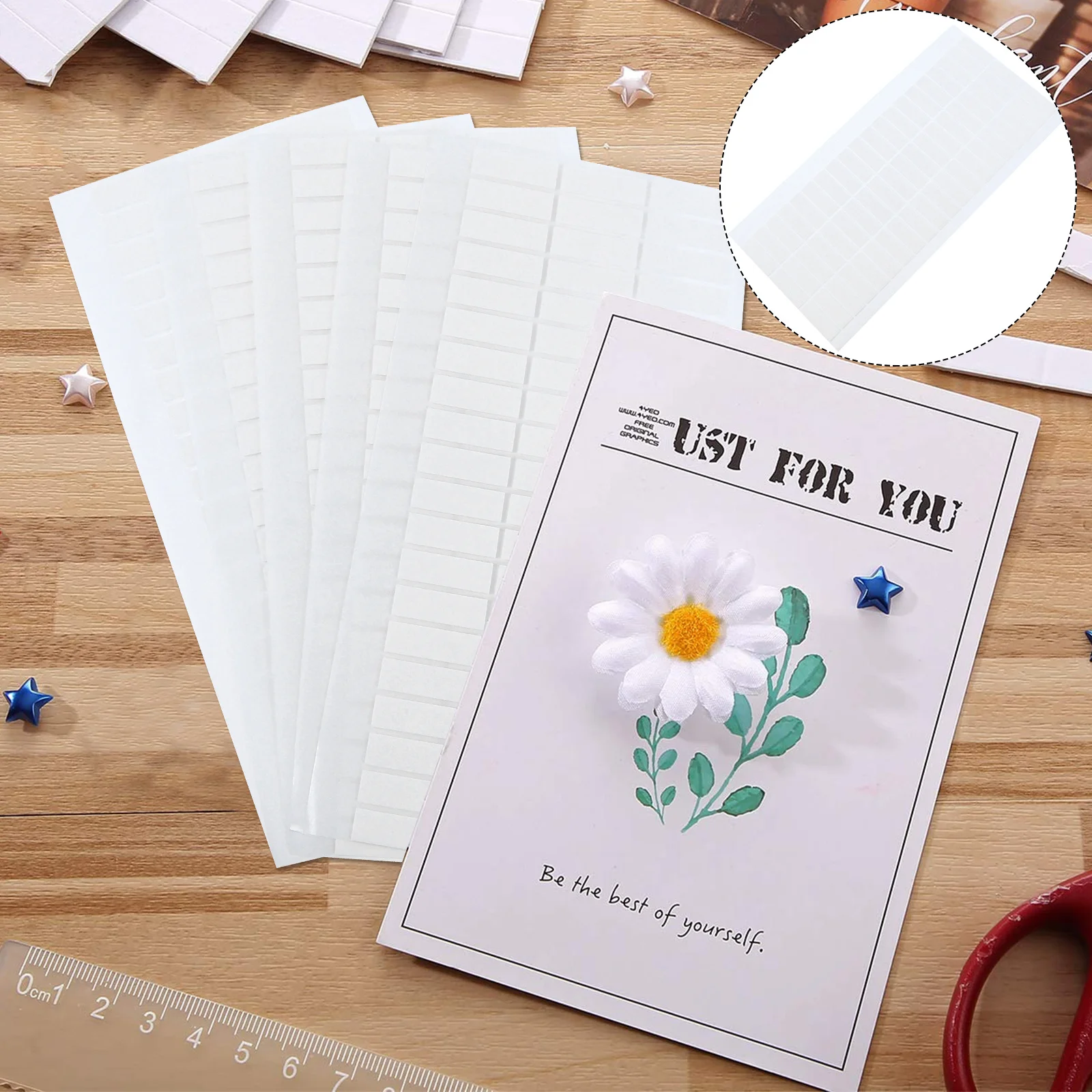 60 قطعة شريط لاصق على الوجهين إيفا شرائط لاصقة سلسة قابلة للنزع الحرفية الديكور Diy بها بنفسك لوازم تصاعد الشريط للجدران