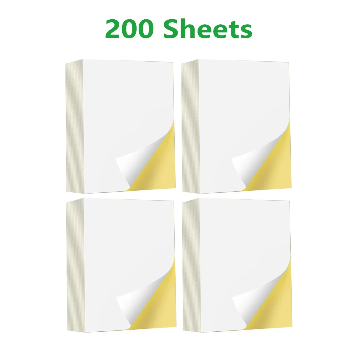 200 Sheets A4 Self-Adhesive Printing Paper White Label Sticker Glossy/Matte For Color Laser/Inkjet Printing Office Printing