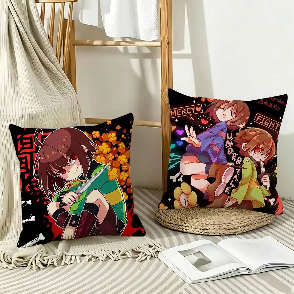The fallen human Undertale C-Chara Pillow Case Pattern Printed Pillowcase For Living Room Sofa Cushion Cover