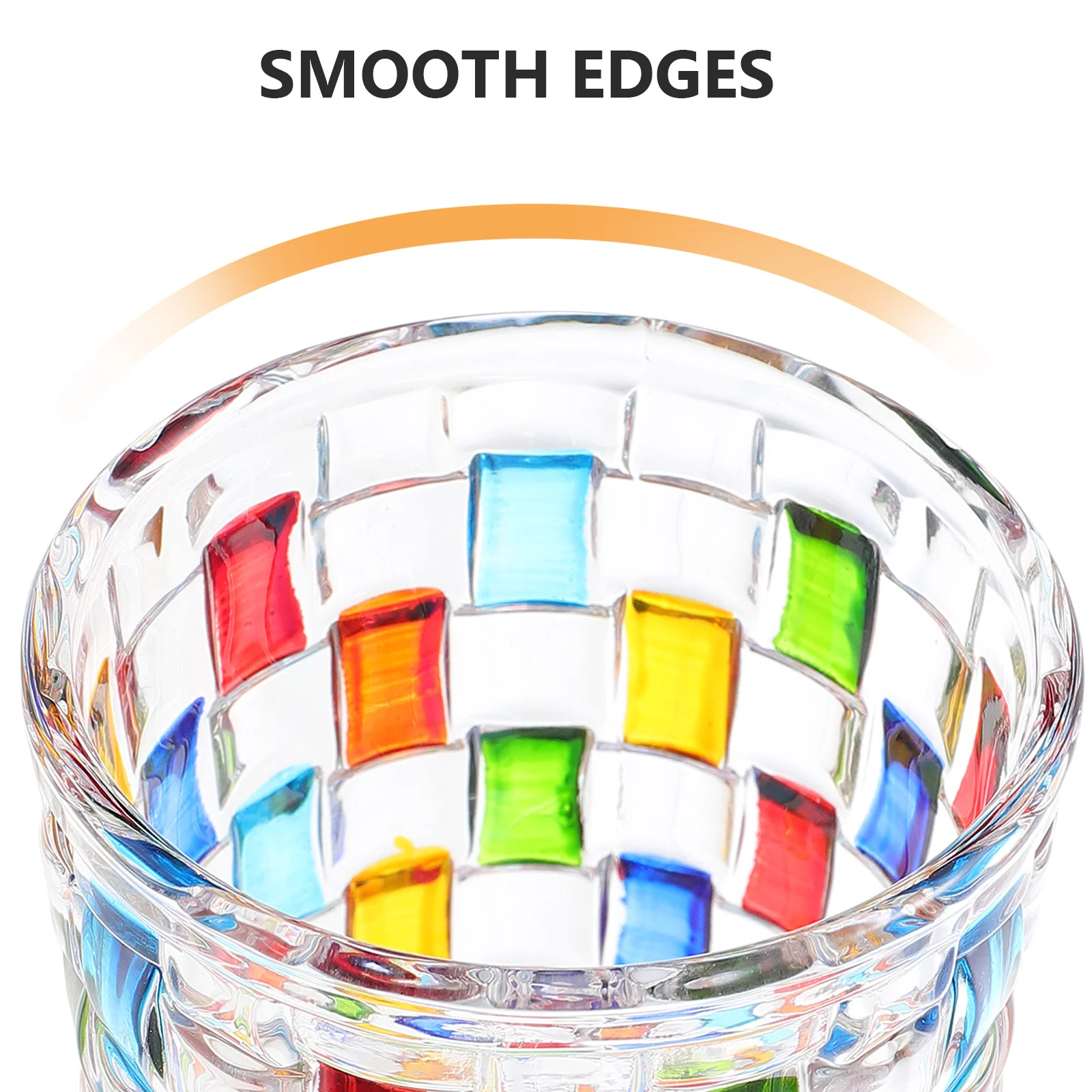 

Colorful Juice Cup Glass Breakfast Cup Painted Juice Glass Elegant Useful Reliable High-Grade Material Small Drinking Glasses